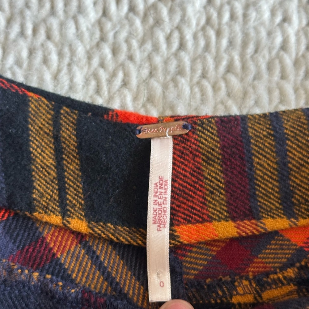 Free People Someday Plaid Mini Skort Size 0 - Picture 4 of 7